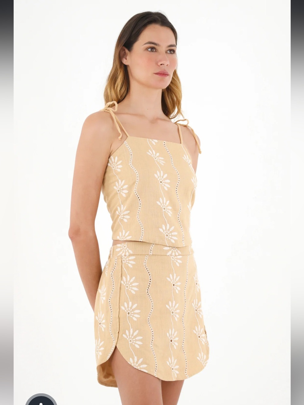 Tennis skirt tank set linen